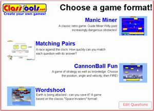 Cuestionarios educativos pregunta-respuesta y juegos flash. ClassTools.net