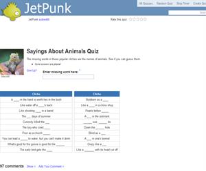 Sayings About Animals Quiz
