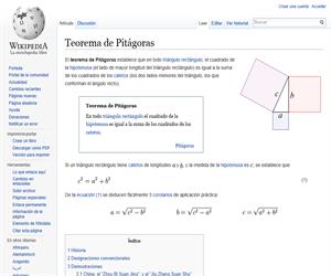 Teorema de Pitágoras. Wikipedia
