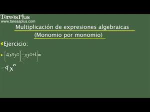 Multiplicación de monomios por monomios y polinomios. Problema 5 de 15 (Tareas Plus)
