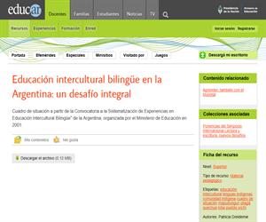 Educación intercultural bilingüe en la Argentina: un desafío integral
