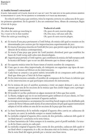 Examen de Selectividad: Análisis Musical. Cataluña. Convocatoria Junio 2012