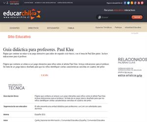 Guía didáctica para profesores. Paul Klee B/18 (Educarchile)