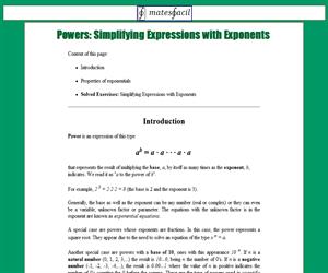 Resolved Exercises of Powers (Exponents)