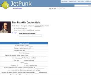Ben Franklin Quotes Quiz