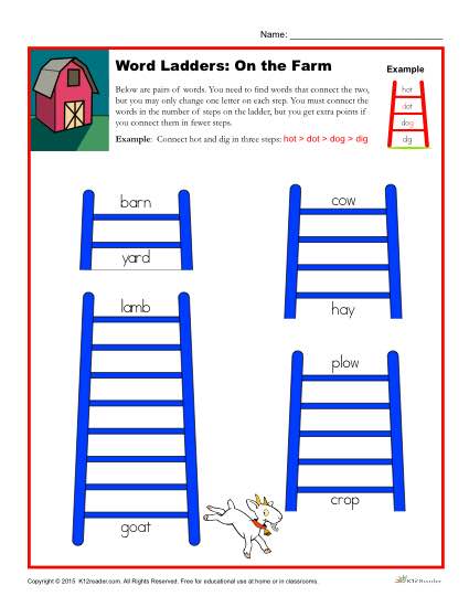 Word Ladders: On the Farm