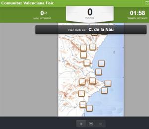 Comunitat Valenciana. Mapa físico interactivo (educaplay)