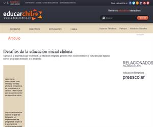 Desafíos de la educación inicial chilena (Educarchile)