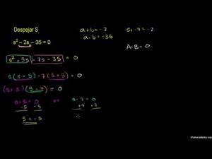 Resolución de ecuaciones cuadráticas por factorización 1 (Khan Academy Español)