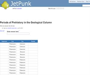 Periods of Prehistory in the Geological Column