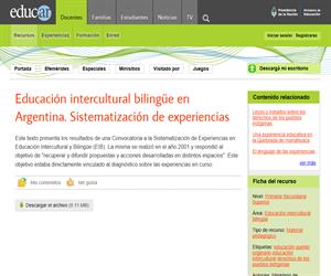Educación intercultural bilingüe en Argentina. Sistematización de experiencias