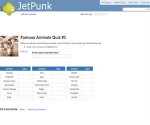 Famous Animals Quiz 3