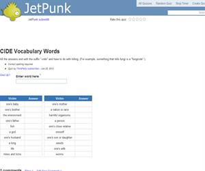 Cide Vocabulary Words
