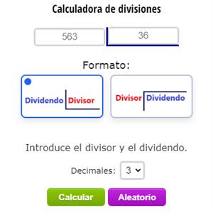 Calculadora de divisiones con procedimiento