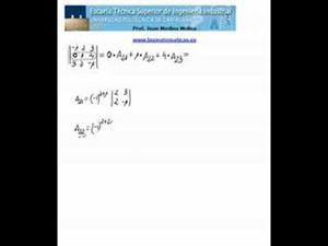 Cálculo de un determinante de orden 3 por una fila