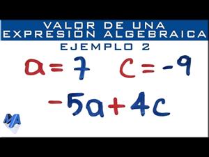 Valor numérico de expresiones algebraicas | Ejemplo 2