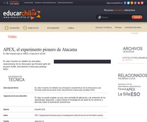APEX, el experimento pionero de Atacama (Educarchile)