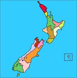 Mapa interactivo de Nueva Zelanda: división política y capitales (luventicus.org)