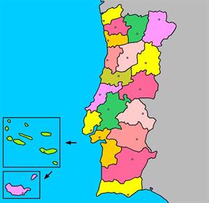 Mapa de Portugal: comunidades distritos y capitales (luventicus.org)