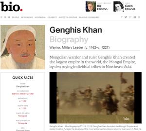 Genghis Khan Biography (biography.com)