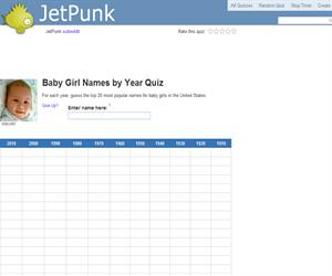 Baby Girl Names by Year Quiz
