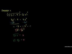 Resolver ecuaciones irracionales 3 (Khan Academy Español)