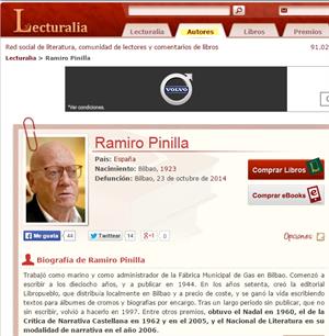 Ramiro Pinilla: vida y obra del escritor vasco (Lecturalia)