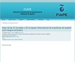 Actas de las IV Jornadas y III Congreso Internacional de enseñanza de español como lengua extranjera (FIAPE)