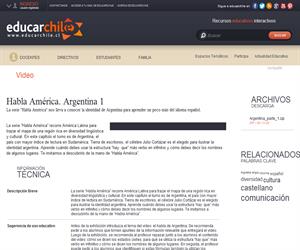 Habla América. Argentina 1 (Educarchile)