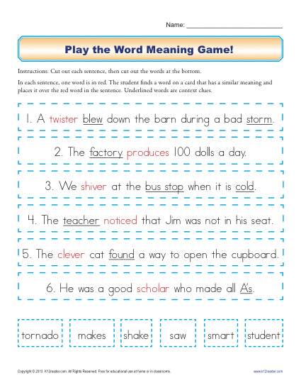 Play the Word Meaning Game!