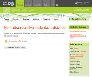 Normativa educativa: modalidad a distancia (Argentina)