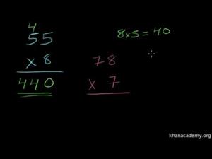 Multiplicación dos cifras por una cifra