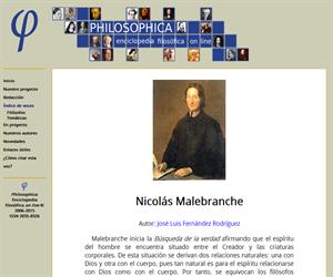 Philosophica: Enciclopedia filosófica on line — Voz: Nicolás Malebranche