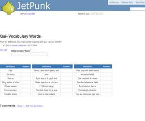 Qui- Vocabulary Words