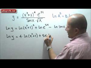 Ejercicio sobre derivación logarítmica (JulioProfe)