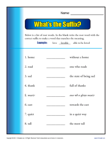 What’s the Suffix?