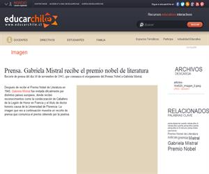 Prensa. Gabriela Mistral (Educarchile)
