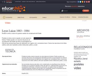 Leyes Laicas 1883 - 1884 (Educarchile)
