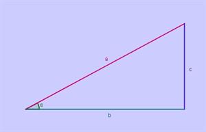 Razones trigonométricas en un triángulo rectángulo (seno, coseno y tangente)