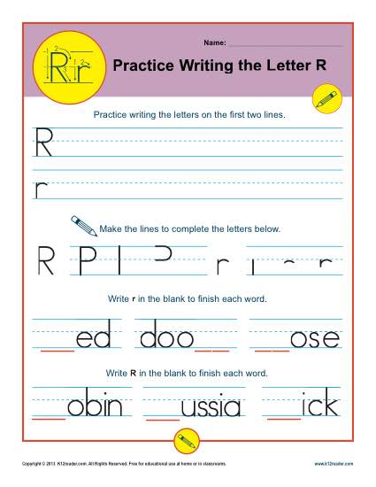 Practice Writing the Letter R