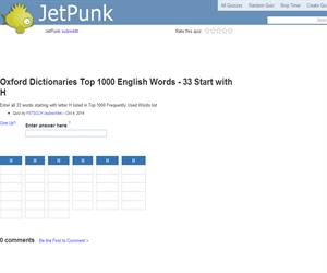 Oxford Dictionaries Top 1000 English Words - 33 Start with H