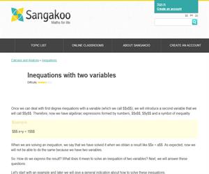 Inequations with two variables
