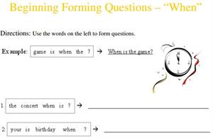 Beginning Forming Questions: When