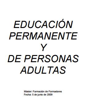 Educación permanente y de personas adultas