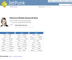 Historical Middle Names 2 Quiz