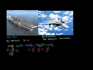 Aceleración de despegue en portaaviones (Khan Academy Español)