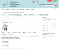 Call for papers : Languages without Borders - Plurilingualism