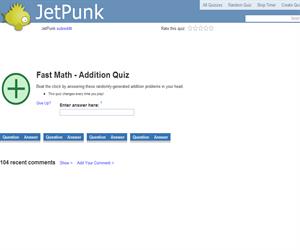 Fast Math - Addition Quiz