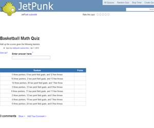 Basketball Math Quiz