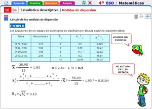 Medidas de dispersión. Matemáticas para 4º de Secundaria